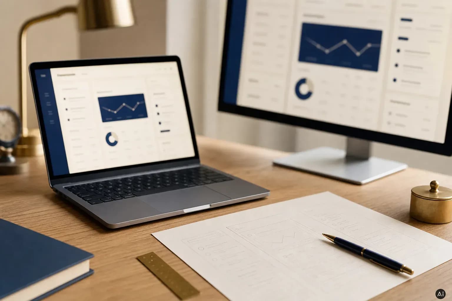 Produkt Spec und Interface auf dem Schreibtisch